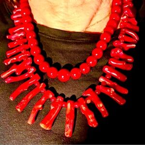 Vibrant Red Coral Necklace